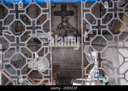 Friedhof, Manila, Philippinen, Leben in einem Friedhof, Leben und Tod Stockfoto