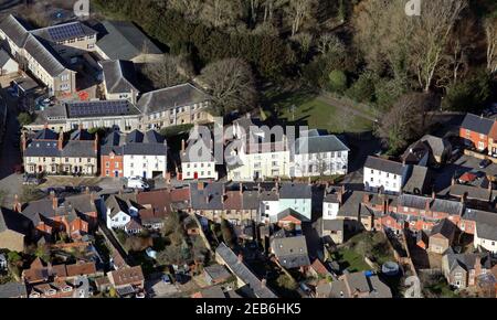 Luftaufnahme der Gloucester Street, Faringdon, Oxfordshire, Großbritannien Stockfoto