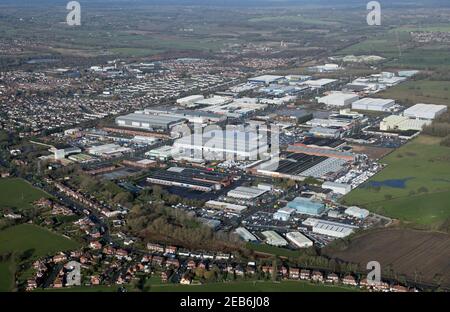 Luftaufnahme (von Südosten) des Winsford Industrial Estate, Winsford, Cheshire Stockfoto