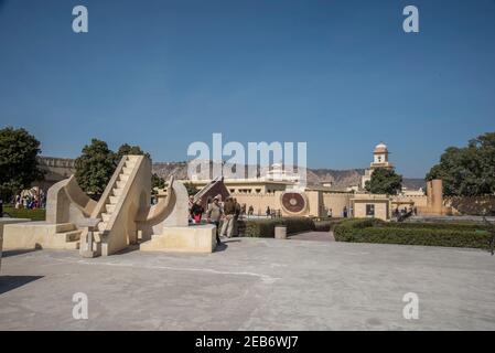 Jantar Mantar in einem astronomischen Beobachtungsort in Jaipur Indien. Stockfoto