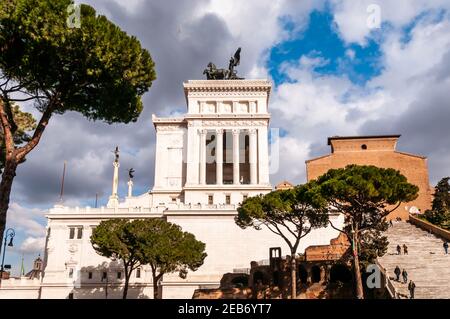 Das Denkmal für Viktor Emmanuel II. Auf dem Kapitolinischen Hügel in Rom in Latium, Italien Stockfoto