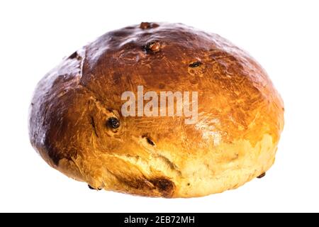 Osterbrot isoliert auf weißem Hintergrund Stockfoto