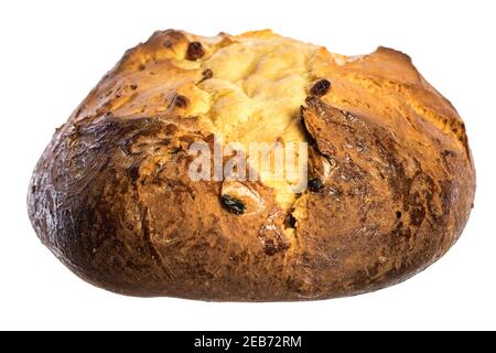 Traditionelles Brot Ostern Pinze frontview isoliert auf weißem Hintergrund Stockfoto