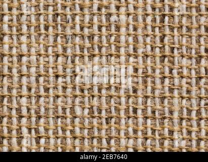 Nahaufnahme von beigefarbenen Stoff Textil Textur Hintergrund Stockfoto