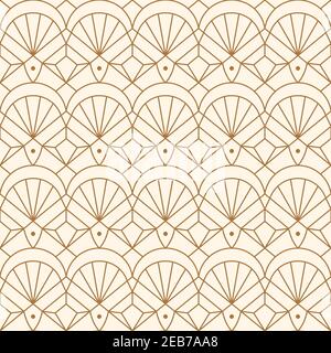 Art Deco Nahtloses Muster in einem trendigen Minimal Linear Style. Vektor Abstrakt Retro Hintergrund mit geometrischen Formen. Stock Vektor