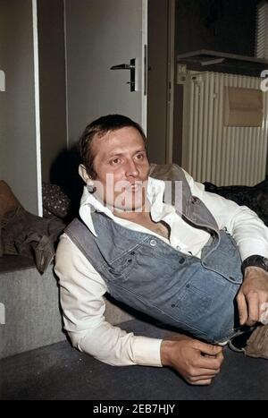 Der Deutsche Liedermacher Konstantin Wecker, 1970er Jahre Deutschland. Deutsche Liedermacher Konstantin Wecker, Deutschland der 1970er Jahre. 24x36Neg696 Stockfoto