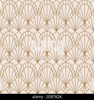 Art Deco Nahtloses Muster in einem Trend minimal Linear Style. Vektor abstrakter geometrischer Hintergrund Stock Vektor