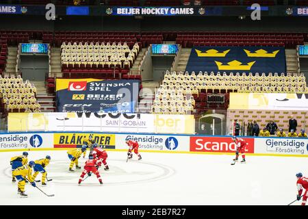 Malmoe, Schweden. Februar 2021, 11th. Die Beijer Hockey Games 2021 Spiel zwischen der Tschechischen Republik und Schweden in der Malmoe Arena in Malmoe. (Foto Kredit: Gonzales Foto/Alamy Live News Stockfoto