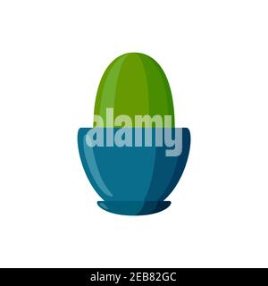 Topfpflanze. Kaktuspflanze im Cartoon-Stil. Vektorgrafik isoliert auf weißem Hintergrund Stock Vektor