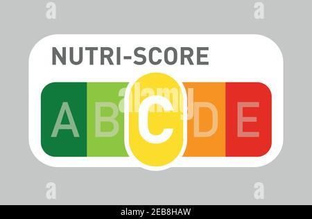 Nutri-Score offizielles Label. C-Wert. Stock Vektor