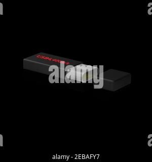 Das 3D Rendering von USB Typ C oder USB 4 Verbindungskabel Art 3D Stockfoto