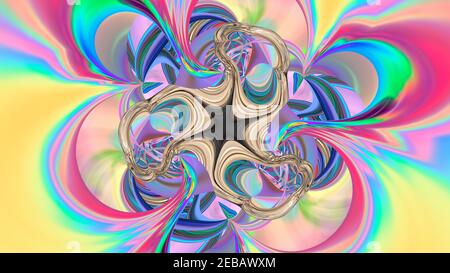 Abstrakter mehrfarbiger irisierender Texturhintergrund. 3D Bild. Stockfoto