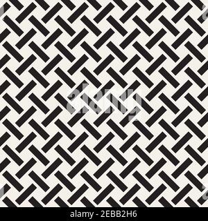 Vektor nahtloses Muster. Wiederholte geometrische ineinandergreifende Linien. Abstraktes Gitter Hintergrunddesign. Stock Vektor