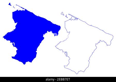 Barletta-Andria-Trani Provinz (Italien, Italienische Republik, Region Apulien) Karte Vektorgrafik, Skizze Provinz Barletta Andria Trani Karte Stock Vektor