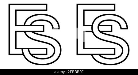 Logo Zeichen es se Symbol Zeichen interlaced Buchstaben S, E Vektor Logo es, se erste Großbuchstaben Muster Alphabet e, s Stock Vektor