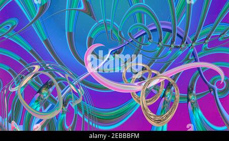 Abstrakter mehrfarbiger irisierender Texturhintergrund. 3D Bild. Stockfoto