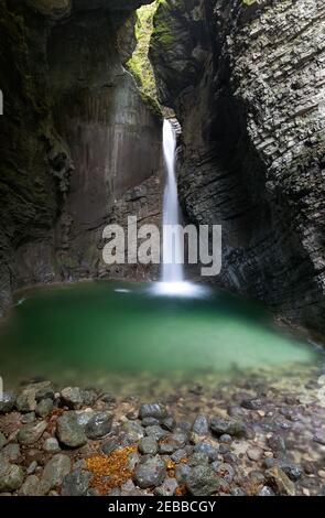 Kozjak Wasserfall in Slowenien Stockfoto