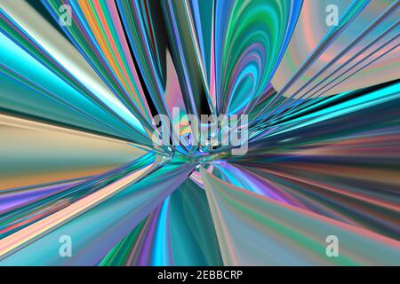 Abstrakter mehrfarbiger irisierender Texturhintergrund. 3D Bild. Stockfoto