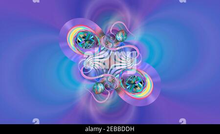 Abstrakter mehrfarbiger irisierender Texturhintergrund. 3D Bild. Stockfoto