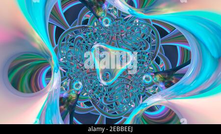 Abstrakter mehrfarbiger irisierender Texturhintergrund. 3D Bild. Stockfoto