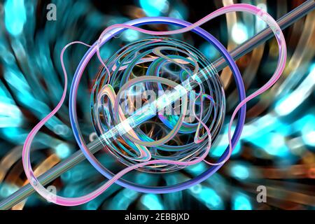 Abstrakter mehrfarbiger irisierender Texturhintergrund. 3D Bild. Stockfoto