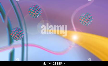 Abstrakter mehrfarbiger irisierender Texturhintergrund. 3D Bild. Stockfoto