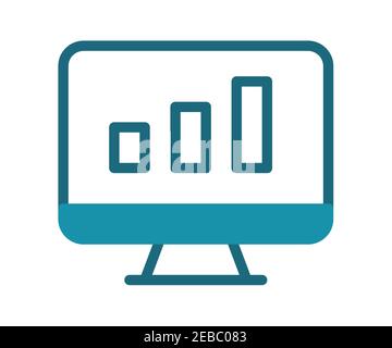 Einzelnes isoliertes Symbol mit durchgezogenen Linien im Dashboard für die Überwachung der Statistik vektorgrafik Stockfoto