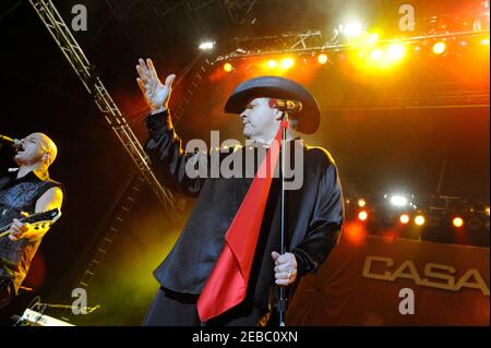 Meat Loaf mit der Casa de Carne Tour in Liverpool Sommer Pops 2008 Stockfoto