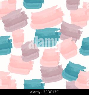 Abstrakter Hintergrund mit Aquarell Pinselstrichen . Nahtloses Muster. Vektorgrafik Stock Vektor