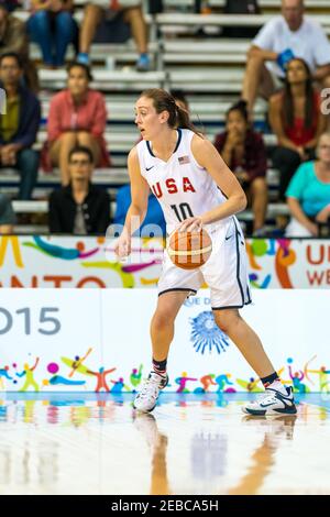 Toronto 2015 Pan am oder Pan American Games, Brasilien gegen die USA: Breanna Stewart führt die USA-Offensive mit 26 Punkten an Stockfoto