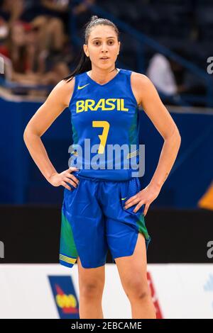 Toronto 2015 Pan am oder Pan American Spiele, Frauen Basketball: Brasilien vs USA: Patricia Patty Teixeira spielt regelmäßig die meiste Zeit für Brasilien Stockfoto