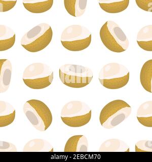 Illustration zum Thema große farbige nahtlose Longan, helle Frucht Muster für Dichtung. Fruchtmuster bestehend aus schönen nahtlosen Wiederholung Longan. Einfach Stock Vektor