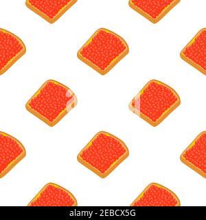 Illustration zum Thema große Muster identische Arten Fisch Kaviar, Ei gleiche Größe. Eiermuster aus frischem Fischkaviar für farbigen Druck auf Wallpa Stock Vektor