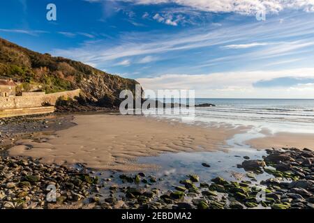 Der Strand von East Portholland Cornwall England Großbritannien Europa Stockfoto