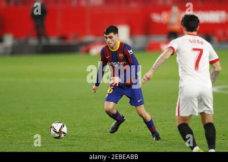 Pedri (Barcelona), 10. FEBRUAR 2021 - Fußball / Fußball : Spanisches 'Copa del Rey' Spiel zwischen Sevilla FC 2-0 FC Barcelona im Estadio Ramon Sanchez-Pizjuan in Sevilla, Spanien. (Foto von Mutsu Kawamori/AFLO) Stockfoto