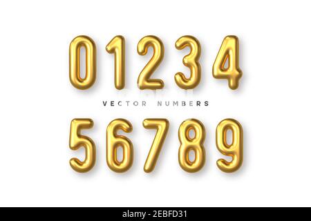 Vektorsatz „Goldene Zahlen“. Stock Vektor