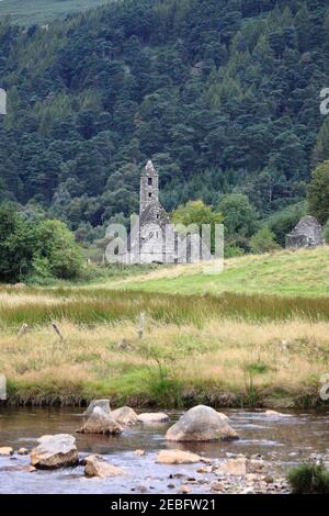 Der heilige Kevin Kirche in Glendalough, Irland Stockfoto