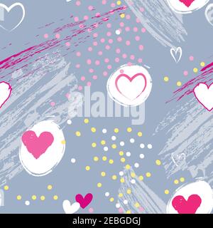 Liebe Herz Fliesen Hintergrund. Romantisches Nahtloses Muster mit Herzen. Ideal für Valentinstag, Muttertag, Baby Ankündigung, Ostern, Hochzeit Stock Vektor
