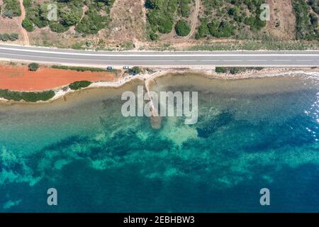 Luftaufnahme der Adriaküste bei Galesnjak In Dalmatien Kroatien Stockfoto