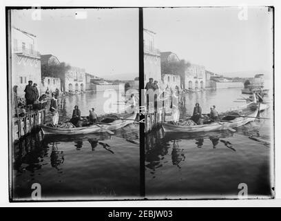 Blick auf den Norden. Boot gefüllt mit Fisch (Tiberias) Stockfoto