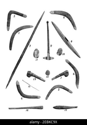 Anmerkungen zu den Aborigines von New South Wales - Abb. 4 Aborigine Weapons. Stockfoto