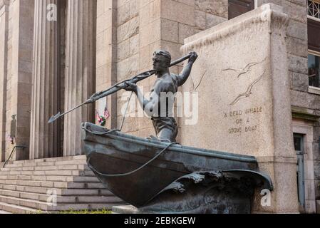 Whaleman Statue in New Bedford MA Stockfoto