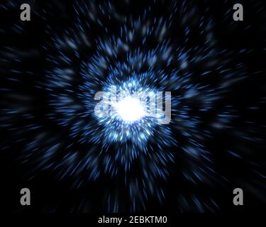 Time Warp, Reisen im Weltraum. Zeitdilatation, Abbildung Stockfoto