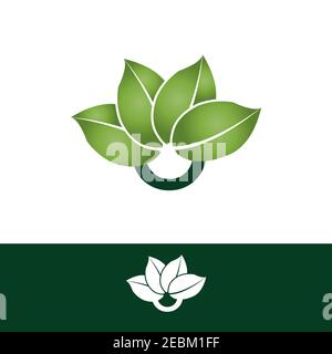 Symbol Buchstabe O mit vier Blättern für Ihr bestes Geschäftssymbol. Moderner Buchstabe O isolierter weißer Hintergrund. Vektorgrafik EPS,8 EPS,10 Stock Vektor