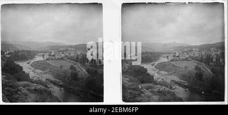 Nova vista de Sant Quirze de Besora. Stockfoto