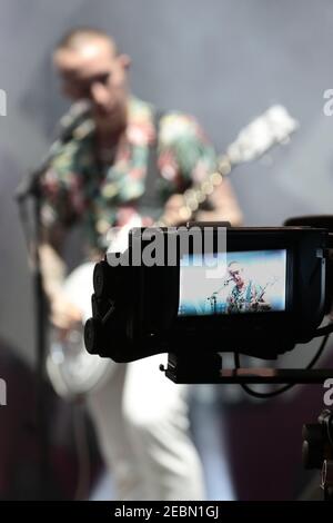 Laurie Vincent von Slaves auf der NME/Radio 1 Bühne bei Das 2015 Reading Festival Stockfoto