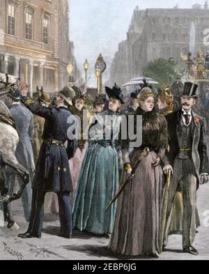 NY Broadway und Madison Square 1880. Stockfoto