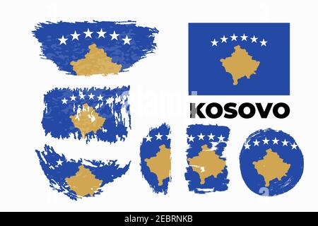 Kosovo Flagge Staatssymbol isoliert auf Hintergrund nationalen Banner. Stock Vektor