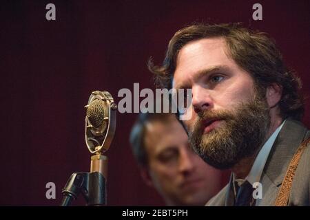 Dave Wilson von der Bluegrass Band Chatham County Line spielt live Auf der Bühne in der Bush Hall in London Stockfoto