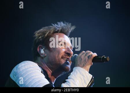 Simon le Bon von Duran Duran spielt live auf der Bühne In der O2 Arena in London Stockfoto